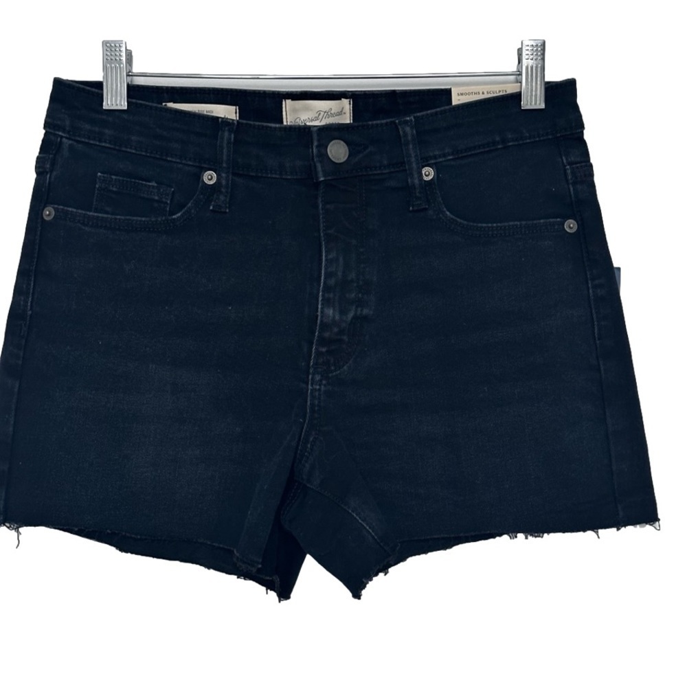 Black high waisted denim shorts